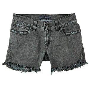 Levis 542 Jean Shorts  Women's Size 8  Lowrise Cut-off Black Denim w Flap Pocket